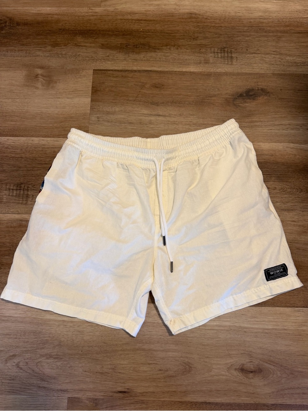 Wowie Shorts Mens XL White  Unlined Shorts 5.5" Inseam Drawstring Pockets Aztec